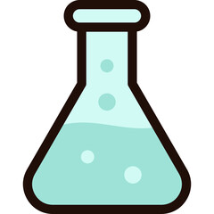 Flat Cute Science Laboratory Project Illustration with Molecules, Chemical Formula, DNA Helix, Atomic Structure, Lab Flasks, Experiment Tools, Research Equipment, Chemistry Education Concept for Kids