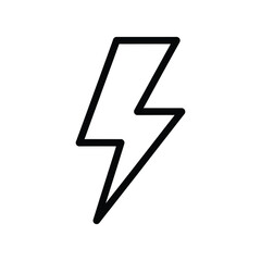 Simple black outline lightning bolt icon
