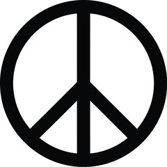 Classic black peace symbol on a white background