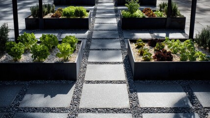 Raised beds in the farm, high beds for growing vegetables and greens, gardening and agriculture concepts, AI generated