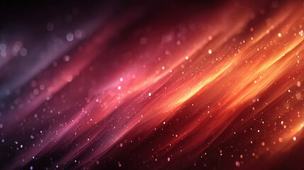 Abstract Red and Orange Glowing Streaks with Bokeh Lights Background