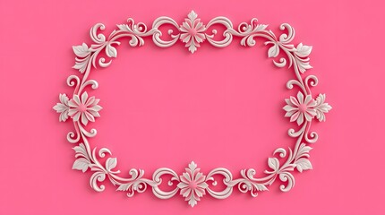 Elegant Floral 3D Frame with Golden Leaves and Pink Flowers – Decorative Border Design for Invitations, Greeting Cards, and Posters -5