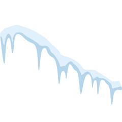 Light Blue Icicles Hanging From A Snowy Overhang With A Transparent Background