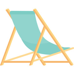 Light Blue Canvas Deck Chair with Natural Wood Frame on a Clean White Background and Transparent Layer for Easy Integration