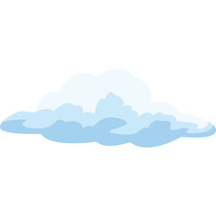 Light Blue Cumulus Cloud Against a Transparent White Background Representing Weather And Sky Elements