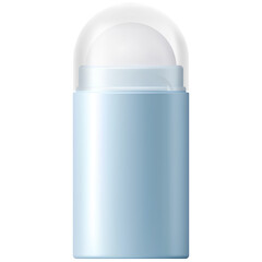 Light Blue Deodorant Stick with Clear Cap and Subtle Lighting on White Background Representing Personal Care and Hygiene