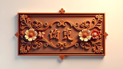 Elegant Floral 3D Frame with Golden Leaves and Pink Flowers – Decorative Border Design for Invitations, Greeting Cards, and Posters -5