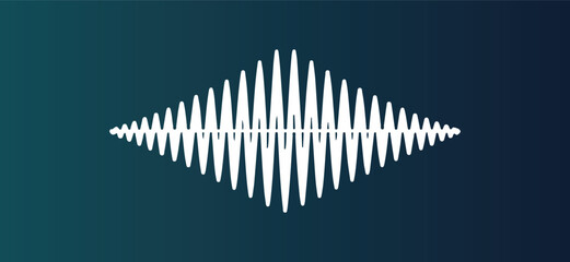 Abstract Stylized Sound Wave or Frequency Spectrum on Dark Teal Background