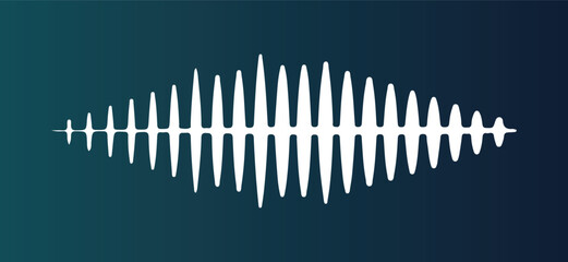 Abstract Eye-Shaped Sound Wave or Audio Equalizer on Dark Teal Background