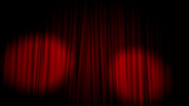 Beautiful opening and closing red curtain, with alpha mask, ready for