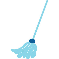 Light Blue Mop With A Dark Blue Connector And A Light Blue Stick On A Transparent Background