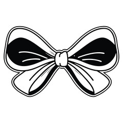 Fototapeta premium Minimal bow ribbon icon silhouette isolated on transparent background