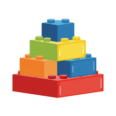 Colorful building blocks icon neatly arranged