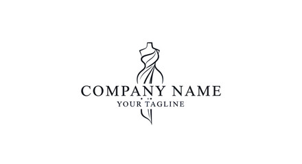 Elegant Fashion Dress Form Logo Design for Clothing Brand.