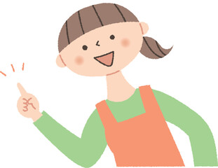 ポイントを説明する女性