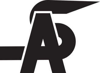 Abstract Black Monogram SA letter Logo with Dynamic Lettering