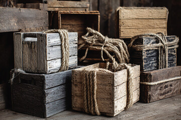 Rustic Wooden Crate Presentation for Eco-Friendly Packaging and Farm-Themed Events