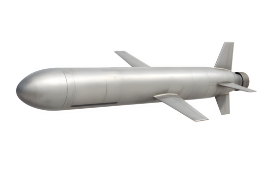 Tomahawk Cruise Missile — Ultra-Realistic 3D Render Isolated on Transparent Background