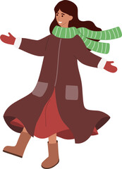 vector illustration of flying woman person