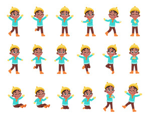 Happy Kid in Winter Season