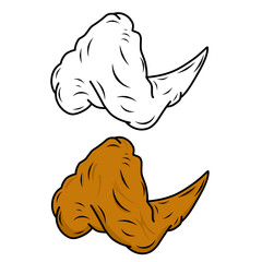 Seamless pattern of chicken legs. Hand drawing Doodle chicken legs. Fried chicken doodle pattern background. Fried chicken Seamless Pattern for coloring kids books	