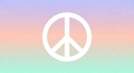Minimalist pastel peace symbol background