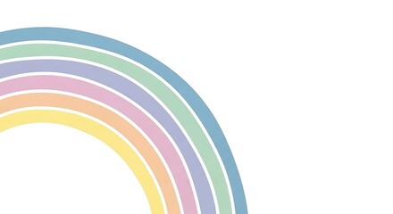 Rainbow arc minimalist design on white background