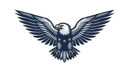 Naklejka premium Blue Owl Head Logo Design Digital Vector Art Wisdom Intellect Symbol