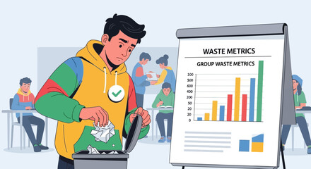 Visualizing waste management and academic metrics within a classroom environment