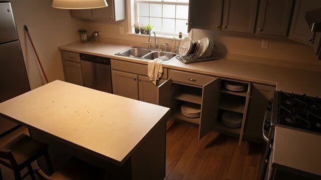 Transforming kitchen chaos into spotless perfection in a mesmerizing time-lapse