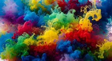 Colorful paint splash background with vivid tones and motion blur