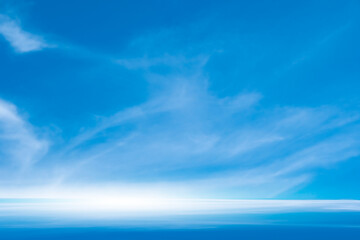 Panorama of cloud clear sky background for summer vacation concept at ocean and summer sea water with sunlight of beautiful cloudy	