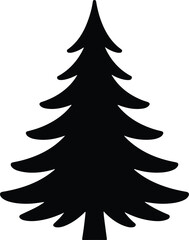 Obraz premium Simple black Christmas Fir Tree Silhouettes Vector
