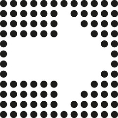 Black Dots Arranged in a Circular Pattern on a Transparent Background Forming an Abstract Shape