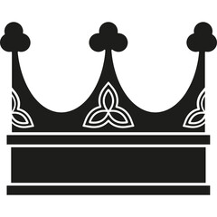 Black Crown Silhouette With Celtic Knot Design Element Isolated On Transparent Background Royal Symbol Of Power Authority And Majesty In A Simple Graphic Style