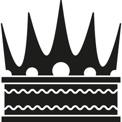 Black Crown Silhouette With Five Points On A Transparent Background Representing Royalty Nobility Power And Authority In A Stylized Graphic Design