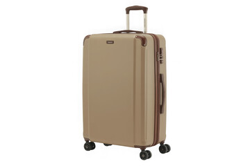Stylish gold hardside spinner luggage with telescopic handle for travel