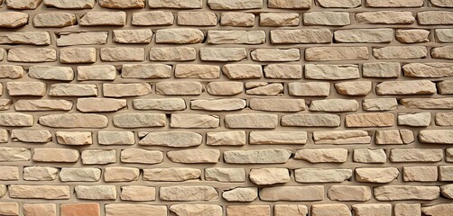Fototapeta premium Ancient stone wall, weathered texture, rough surface, aged brickwork, stone wall, brick