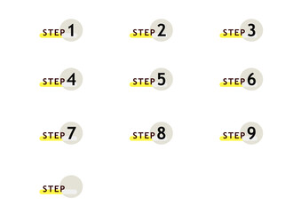 Set of Step Number Icons - Vector Illustration for Infographic, Presentation and Workflow Process