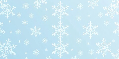 Intricate white snowflake pattern on a soft blue background,  winter wonderland,  ice