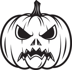 Cute Ghost and Pumpkin Head Outline Vector Bundle