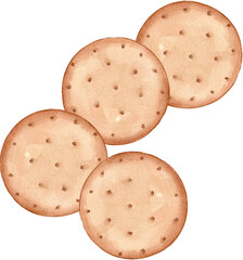 Delicious biscuits watercolor hand-drawn illustration