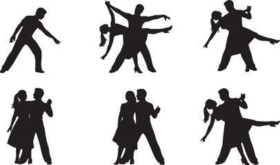 Dance Practice and Rehearsal Couple Silhouettes