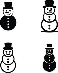 Snowman silhouette clipart on a white background Snowman icon design template vector isolated illustration 