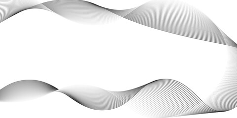 Abstract black wave banner template.Wave with lines created using blend tool, blend line background. abstract black wave on white background,black wave for design brochure, website, flyer.