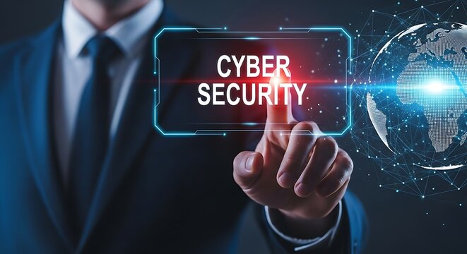 businessman touching virtual screen - Powered by Adobe