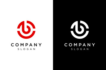 logo design letter b and music in circle