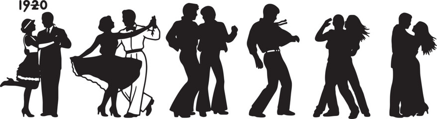 Evolution of Dance Couple Silhouettes