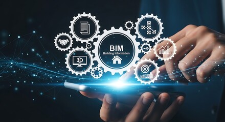 businessman hand holding social network icon