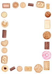 Delicious Biscuits frame watercolor illustration